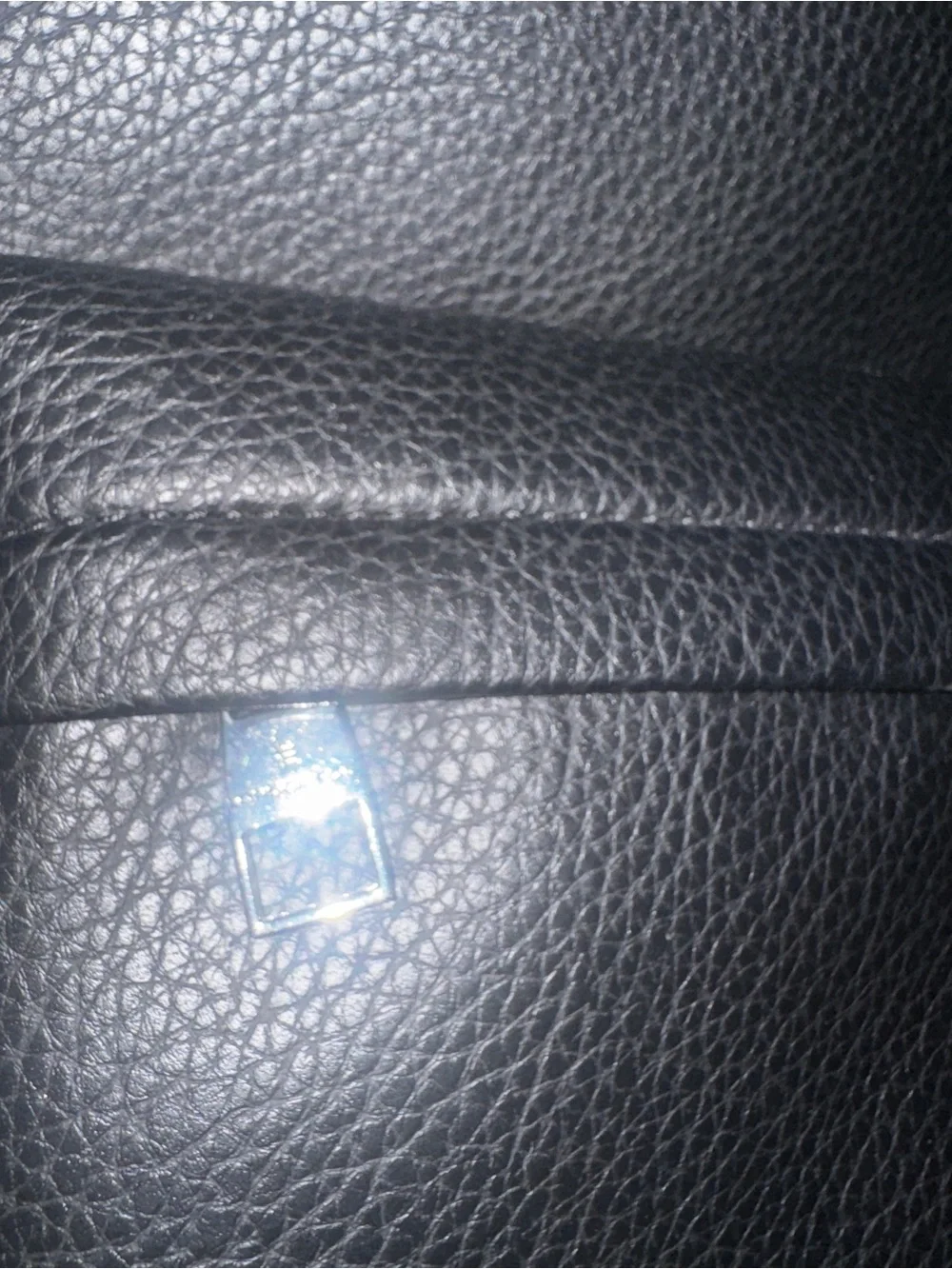 London Fog Black Pebbled Leather Backpack with Front Zip Pocket